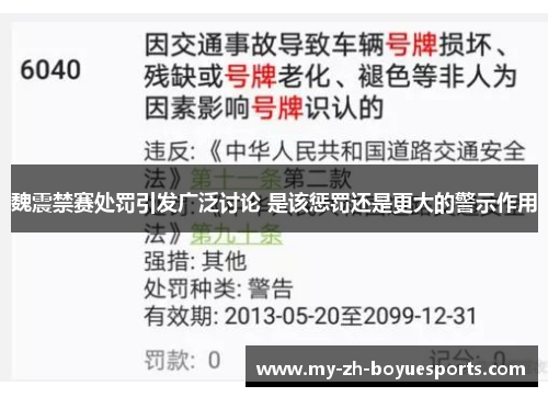 魏震禁赛处罚引发广泛讨论 是该惩罚还是更大的警示作用 魏震禁赛处罚引发广泛讨论 是该惩罚还是更大的警示作用